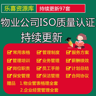 物业公司ISO质量认证管理体系文件保安队长岗位职责绿化管理规定