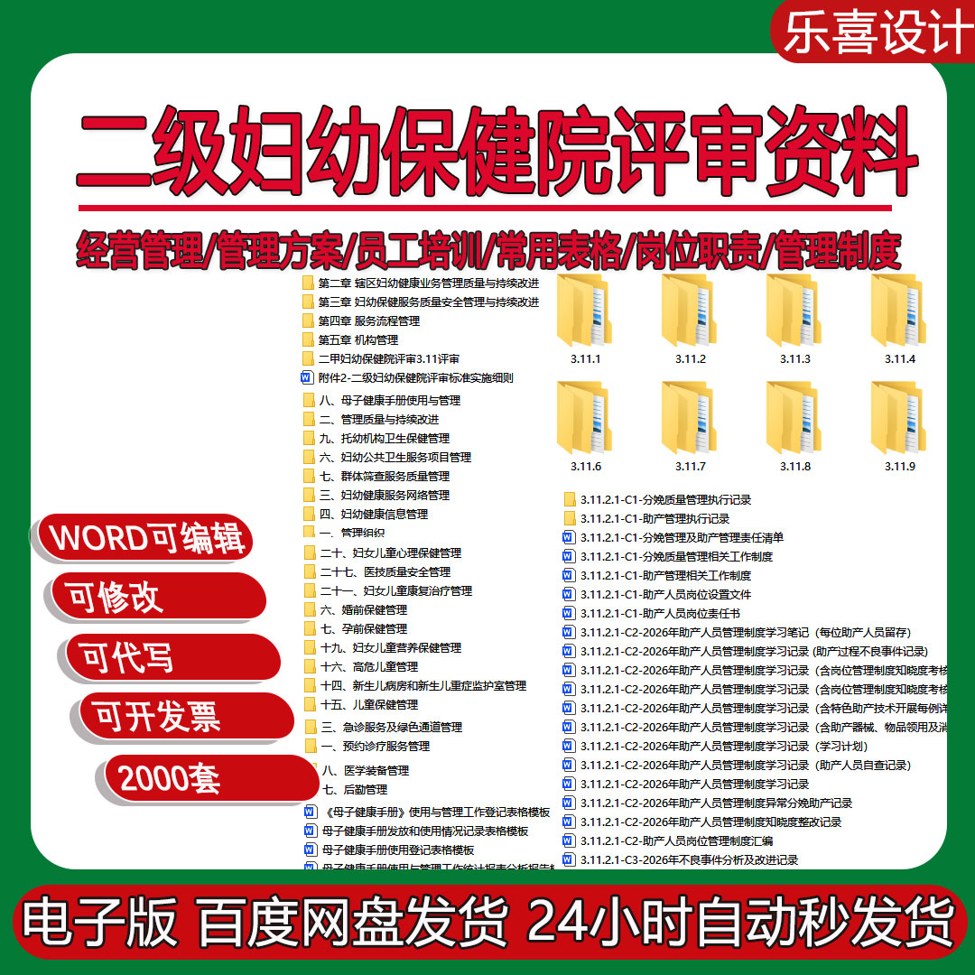 二级妇幼保健院评审资料第一到五章业务服务管理质量持续改进制度