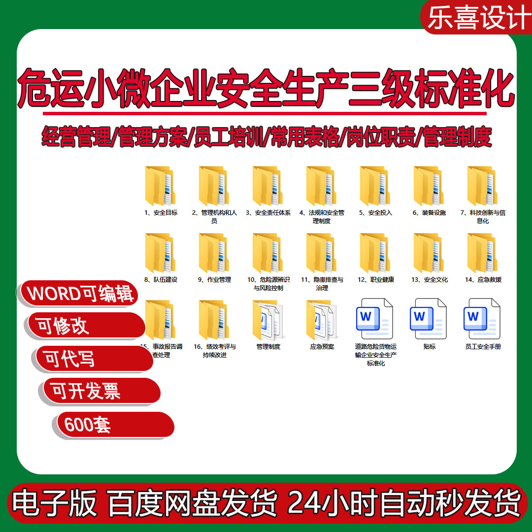 危险化学品道路运输危运小微企业安全生产三级标准化台账全套资料