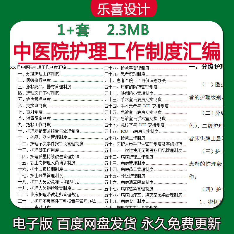 中医院分级护理核心工作制度汇编护士培训继续教育及查对病房制度
