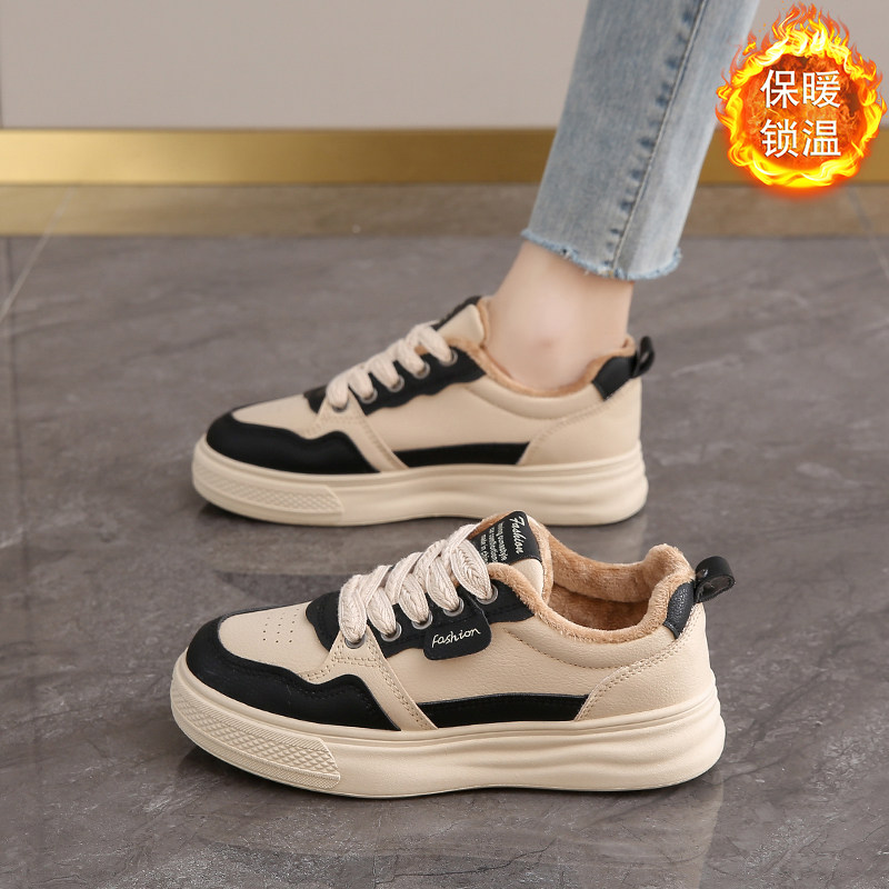回力女款冬季加绒加厚2025新款复古加绒板鞋保暖二棉鞋休闲运动鞋