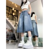 2025春夏直筒7分牛仔裤夏季复古水洗做旧直筒牛仔裤女男裤，男装牛仔裤，电商A306A