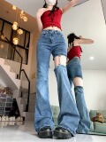 复古破洞喇叭街头高腰显瘦修身辣妹微喇牛仔裤女A306A-2232P50，男装牛仔裤，电商A306A
