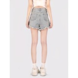 2288特P37毛边牛仔短裤女夏季新款夏季高腰烫钻a字阔腿热裤，女装牛仔裤，电商A306A