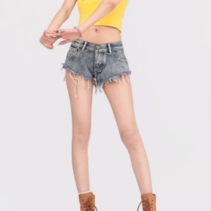 2123-P42 美式复古蓝千禧辣妹性感露脐低腰裤女,女装牛仔裤,电商A306A