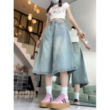 2025春夏美式牛仔裤子女夏季百搭高腰显瘦直筒阔腿七分裤，男装牛仔裤，电商A306A