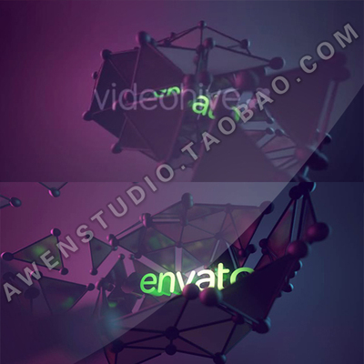 Cinema 4D螺旋分子结构展示简单三维模型创意片头动画C4D模板