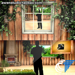 卡通旅游节目室内抠像自然场景录影棚虚拟演播室背景动画AE模板