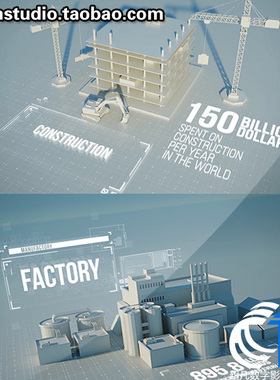 企业高科技展示绿色环保能源系统数据中心城市宣传片头AE模板
