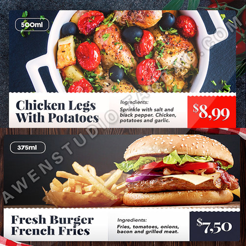 电子菜单食谱订餐预览食物美食片头动画幻灯片菜品展示AE模板