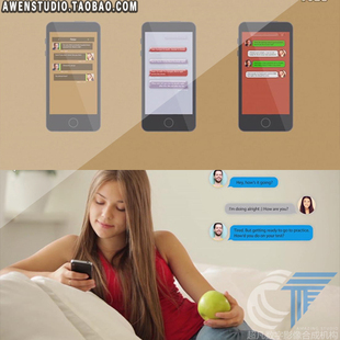 手机短信弹窗气泡动画效果chat Messaging聊天对话框AE模板