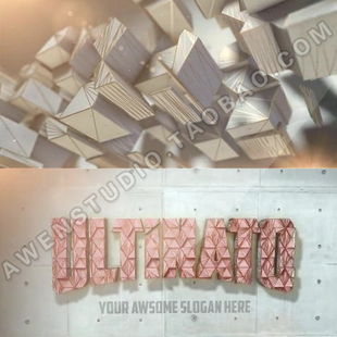 大气的ELEMENT3D三维建筑公司标志构建动画片头工程文件AE模板