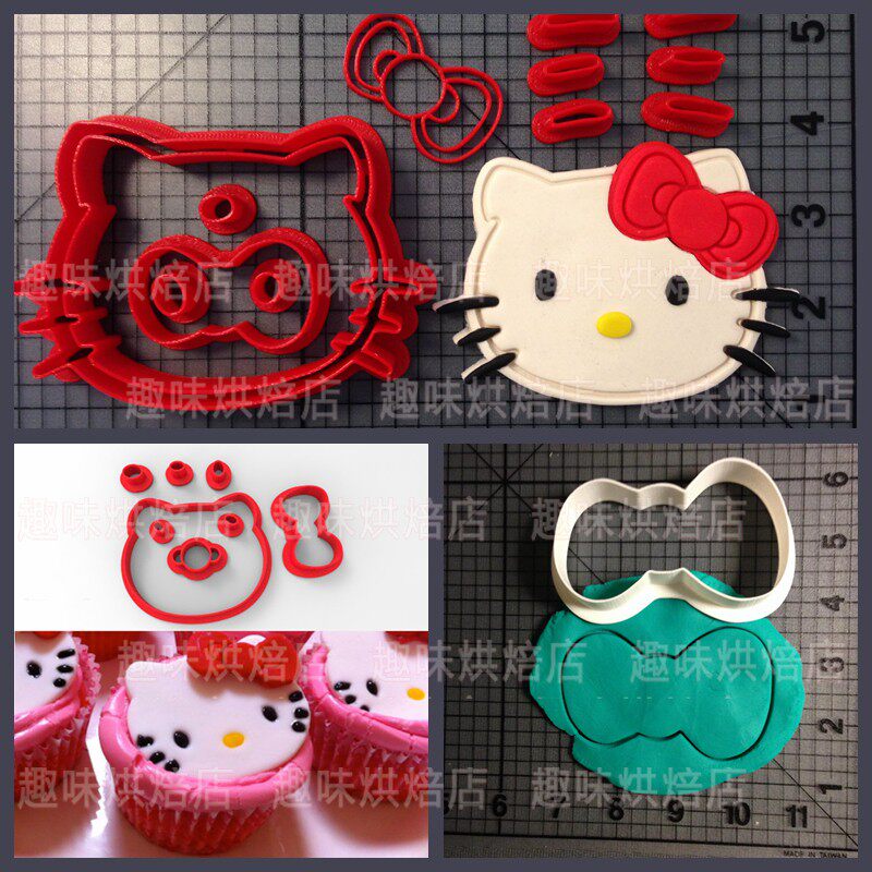 KT猫hellokitty蝴蝶结3D立体饼干切模翻塘模蛋糕装饰定制烘焙模具
