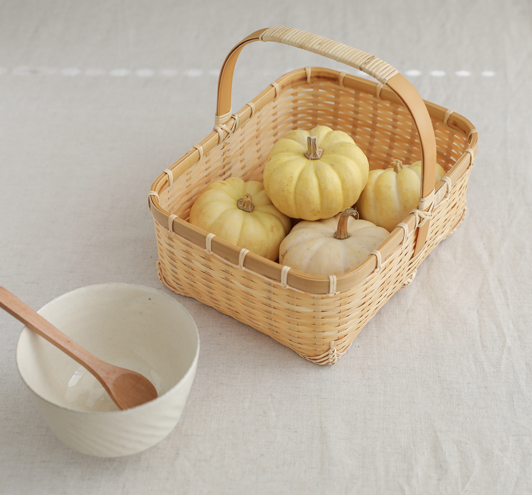 手工竹编收纳篮子野餐篮面包篮