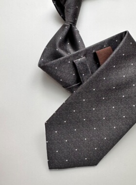 林37气质灰白点75cm年轻强烈推荐纯原欧美单男女正装男式领带