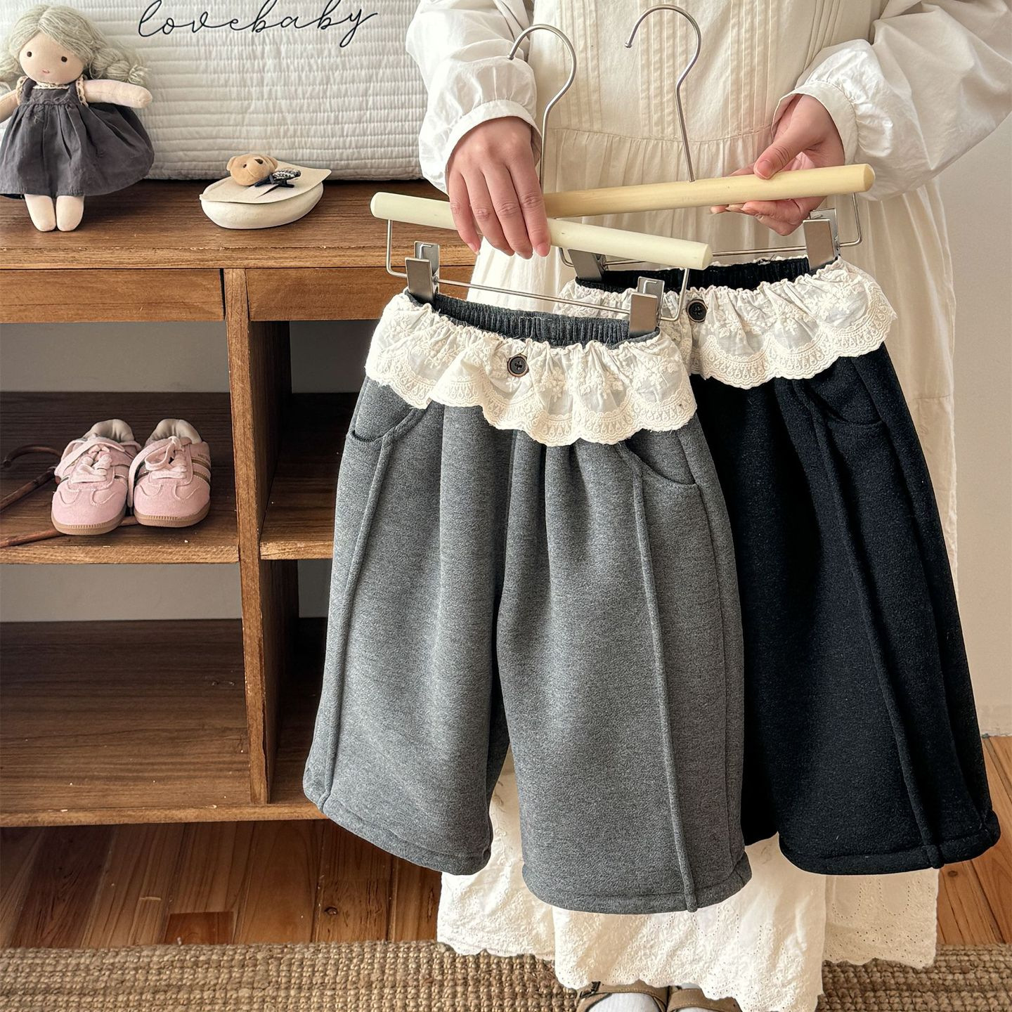 2025冬季新款加绒加厚爆米绒卫裤