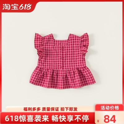 2025新款韩版方领娃娃衫女童上衣