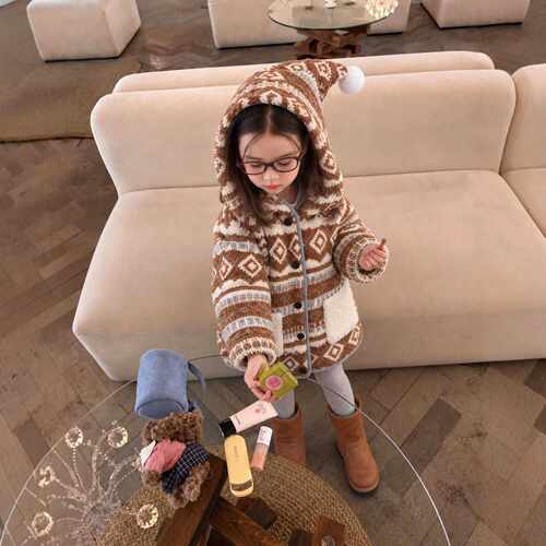 女童羊羔绒外套2026冬季新款宝宝