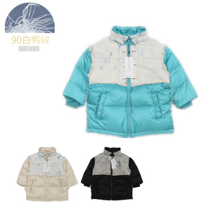 冬季儿童90白鸭绒羽绒服薄男童潮款女童唐装外套中长款大童中国风