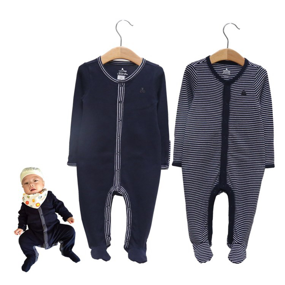 春秋男宝宝纯棉长袖哈衣包脚