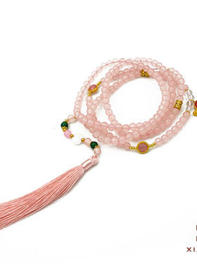 夏苒XIARAN「云背」原创设计古风粉色新中式时尚国风长链云背手链