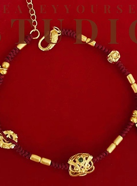 「醒狮」原创设计手工编织新中式国风镂空设计手链