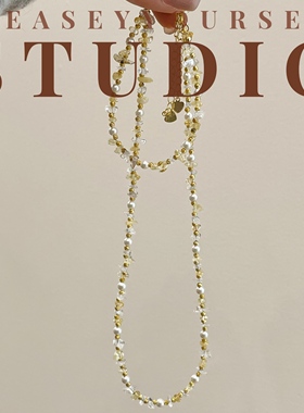 「香雪兰项链」原创设计黄色春夏百搭随型黄水度假感项链