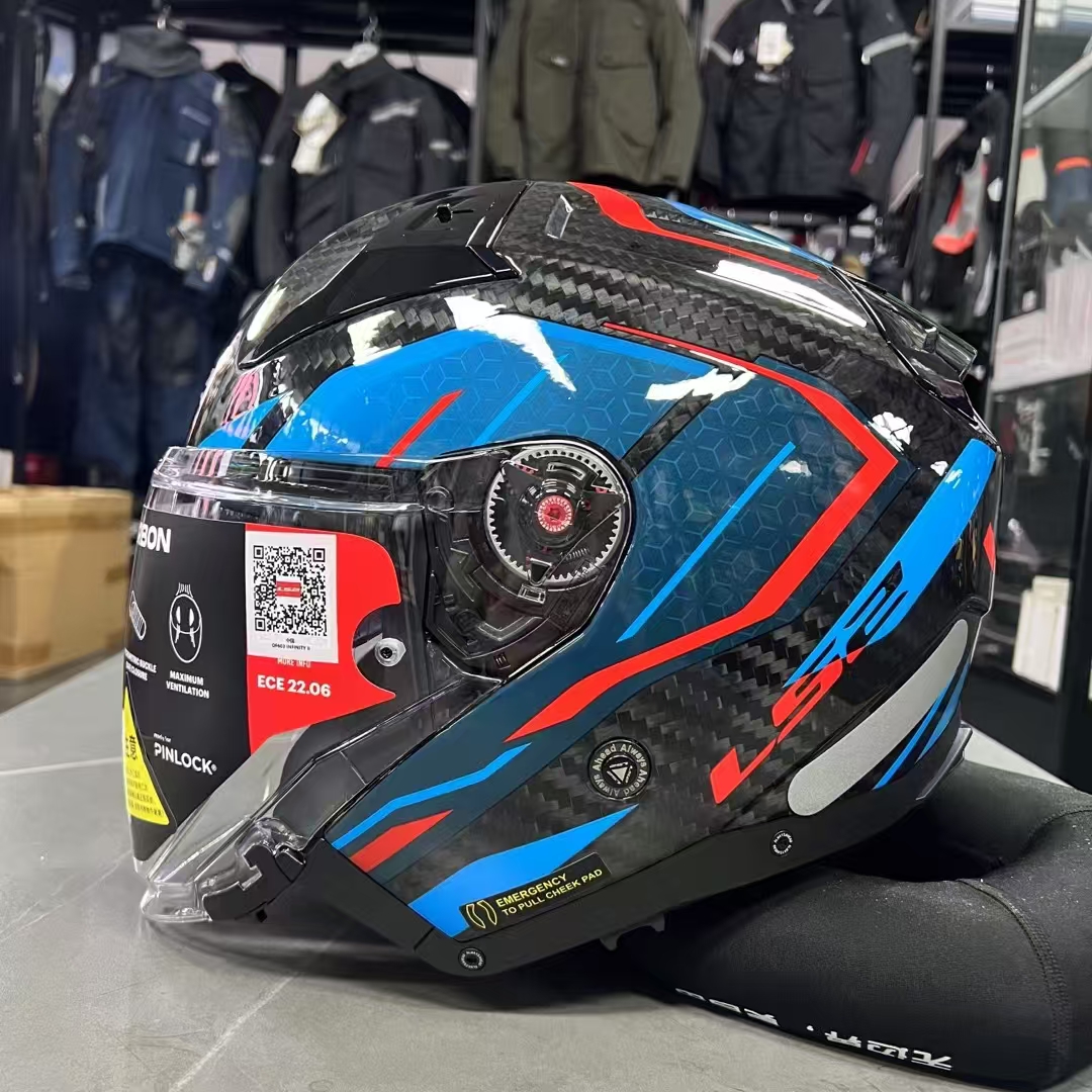 LS2超轻OF603碳纤维摩托车半盔