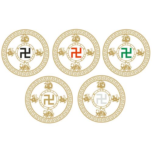 自粘贴四灵兽朱雀玄武青龙白虎万字福手机贴金属字标牌