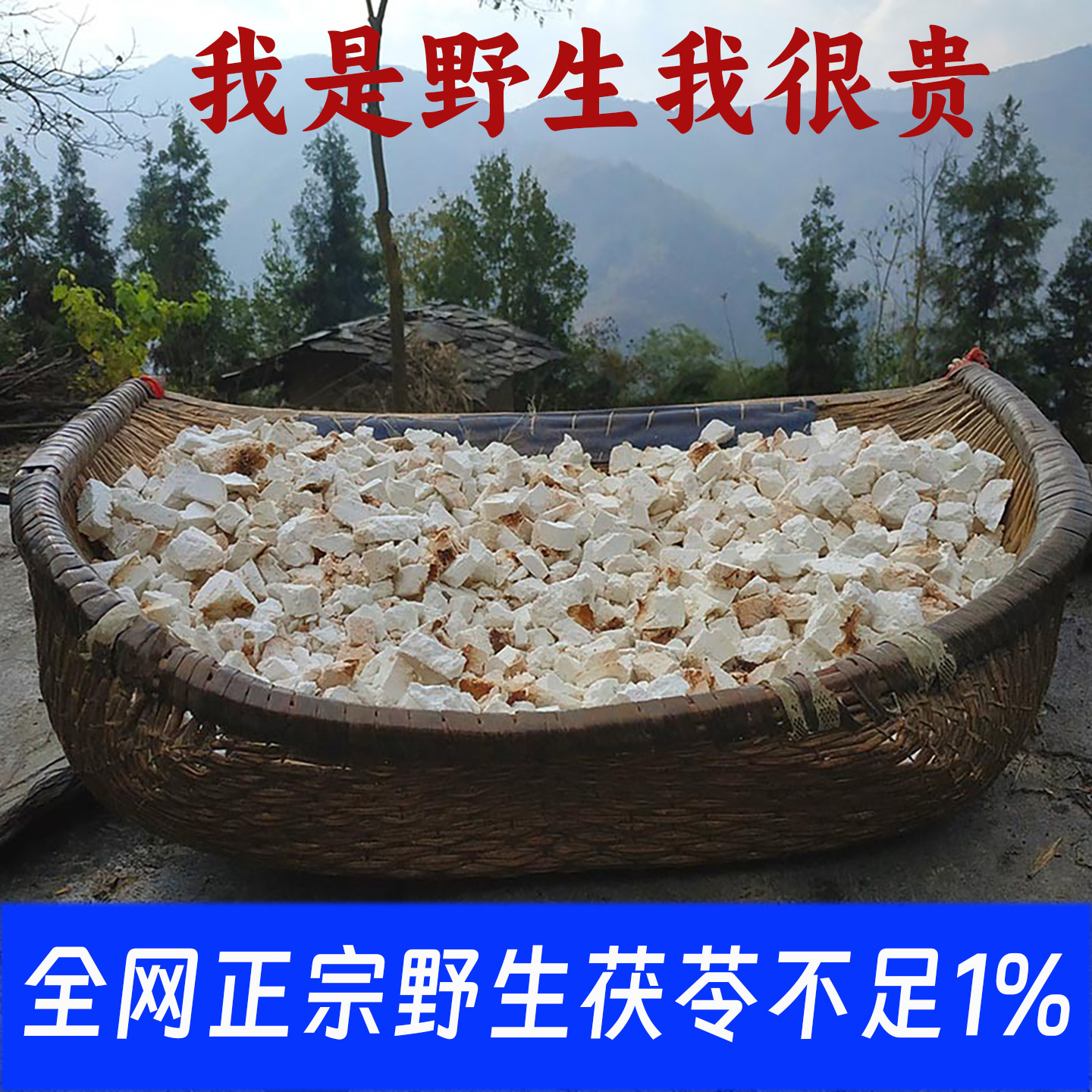 20年 特极中心丁 野生茯苓中药材正品 茯苓干货500g特级 白茯苓粉