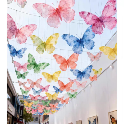 艺术展打卡渐变水彩蝴蝶天幕