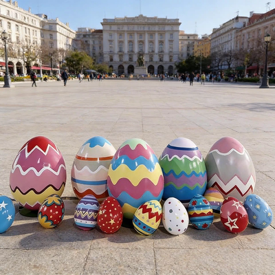 巨型复活节彩蛋手绘涂鸦鸡蛋美陈
