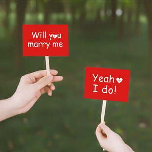 领证结婚拍照道具订婚手持出片外景摄影摄像氛围手举牌新人合影