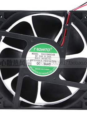 全新TROHITO VD1238B24H 12038 DC24V 电焊机0.26A变频器散热风扇
