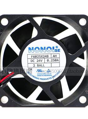 原装南韩NONOI F6025X24B AH DC24V 0.25A 2线直流风扇 6025 6CM