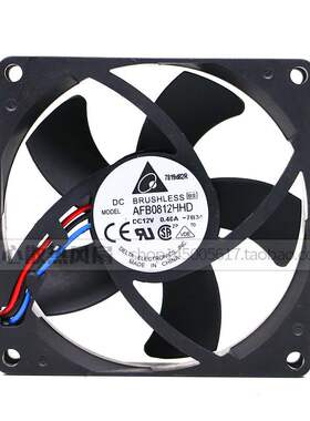 原装台达AFB0812HHD DELTA 8020 12V 0.4A三线测速风扇机箱风扇
