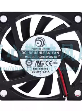 POWER LOGIC 6cm6010 DC24V伏 0.11A PLA06010D24H 2线散热风扇