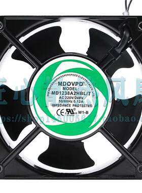 MDOVPD MD1238A2HBL/T AC 220V 0.12A 120x120x38mm 直流散热风扇