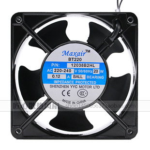 MAXAIR 永业昌 BT220 220V 12038 12CM 12038B2HL B1 B3 散热风扇