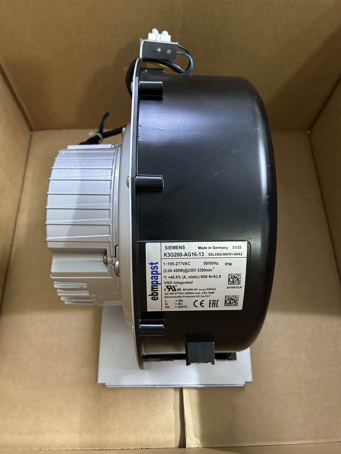 德国进口K3G200-AG16-I3 6SL3362-0AF01-0AA2 设备老款风机