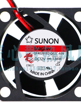 SUNON QF40201B2-Q02C-A99 DC 12V 1.86A 40x40x20mm 4厘米风扇