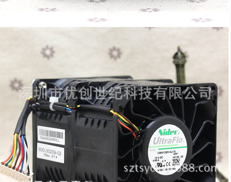NIDEC C80V12BS1AJ-70 12V 4.68A 8089 8CM汽车增压暴力散热风扇