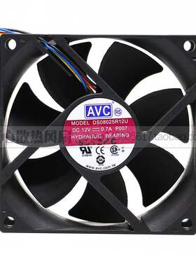 AVC 8cm/厘米8025 12V0.7A 4线/针PWM机箱CPU散热风扇DS08025R12U