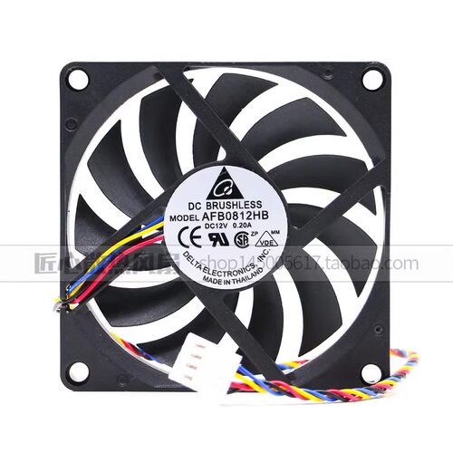 全新台达8010 12V 0.2A 4线PWM调速功能 薄款8CM机箱电源散热风扇