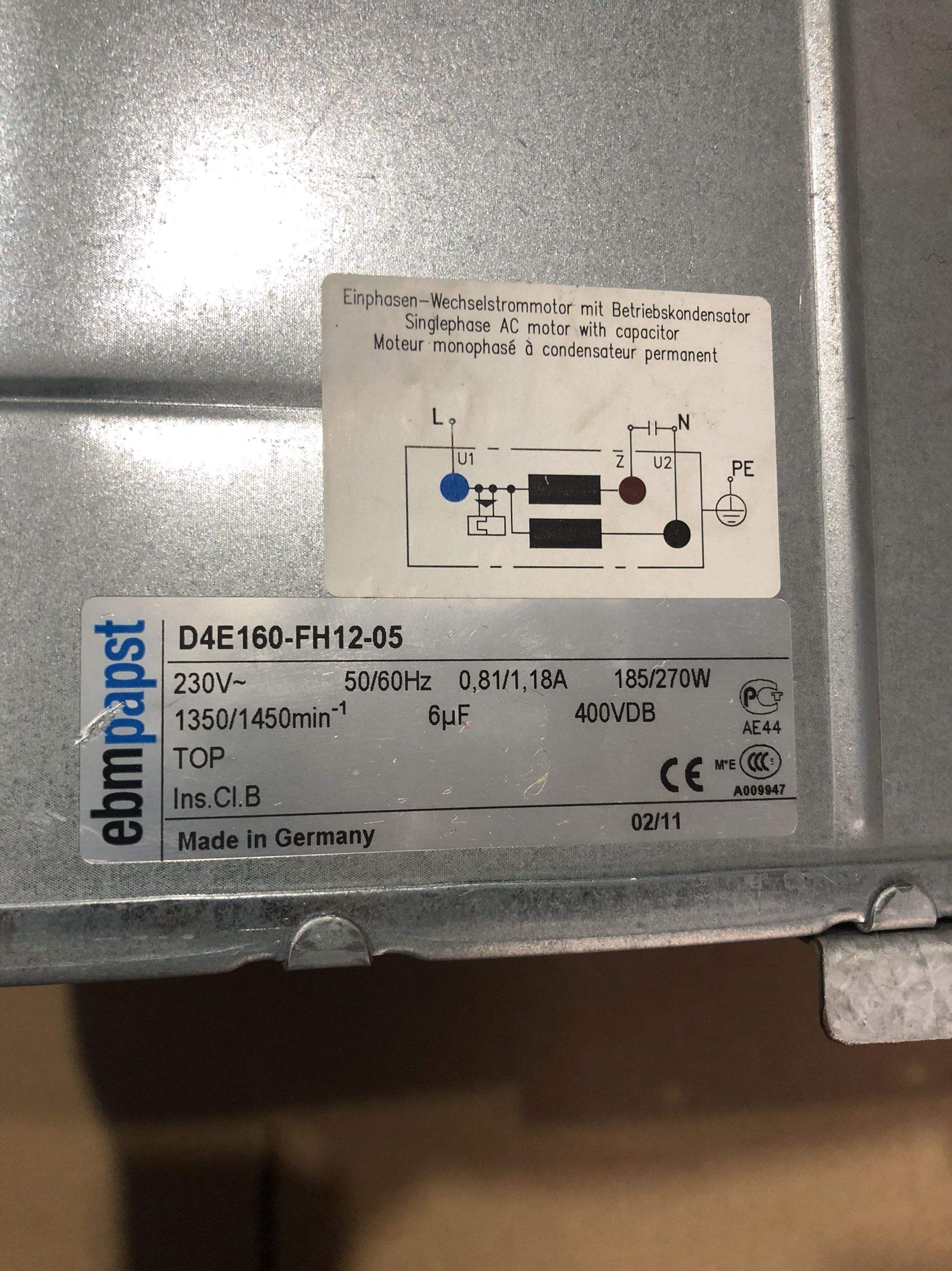 原装德国ABB变频风机 D4E160-FH12-05 230V 185W/270W