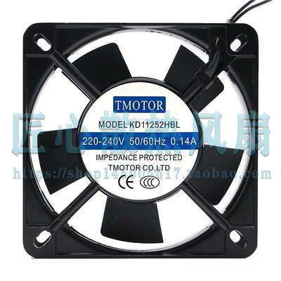 TMOTOR MODEL KD11252HBL AC 220V 0.14A 11厘米散热轴流风机