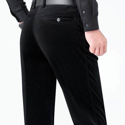 新灯芯绒裤裤子男款中老年秋裤冬厚款男8888品牌男士直筒休闲长裤