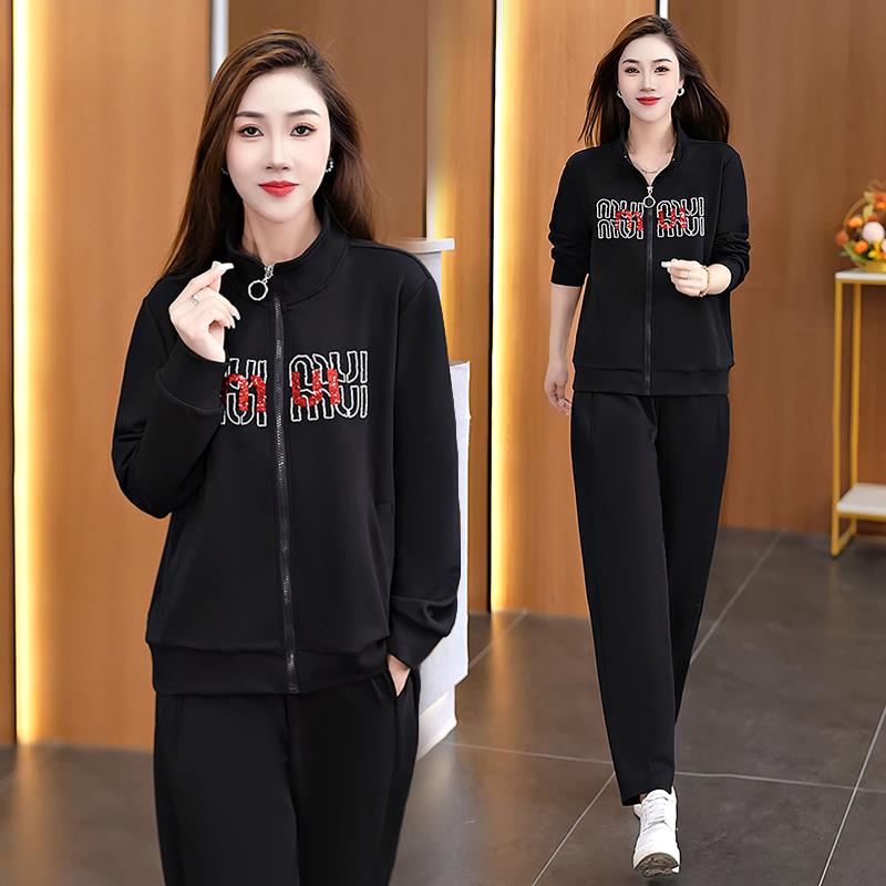 春季步休闲96462128运动套装女新款春装小个子年跑服中老大码两秋
