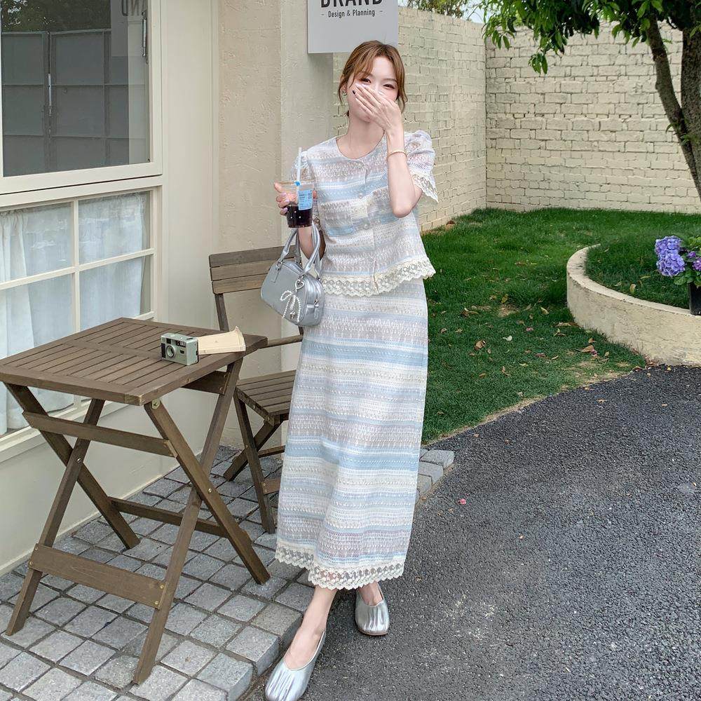 两件套裙装减龄搭舒适百年又亲肤ZB199fn2提升品套质两件半身裙套