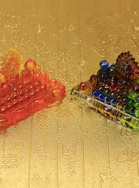 密宗百宝座古法琉璃八吉祥七政宝八瑞物五妙欲合集 八供摆件